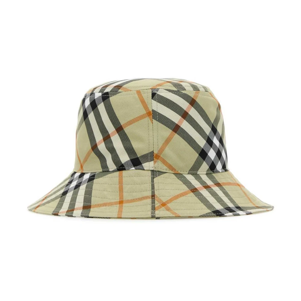Burberry Geruite emmerhoed met EKD-borduursel Beige Dames