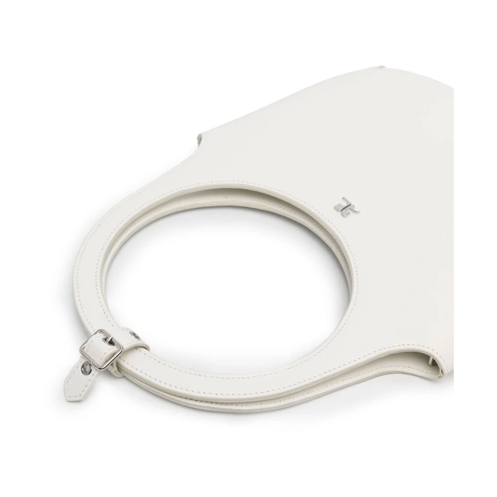 Courrèges Witte leren schoudertas met handvatten White Dames