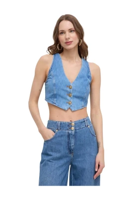 Figurnära jeansväst