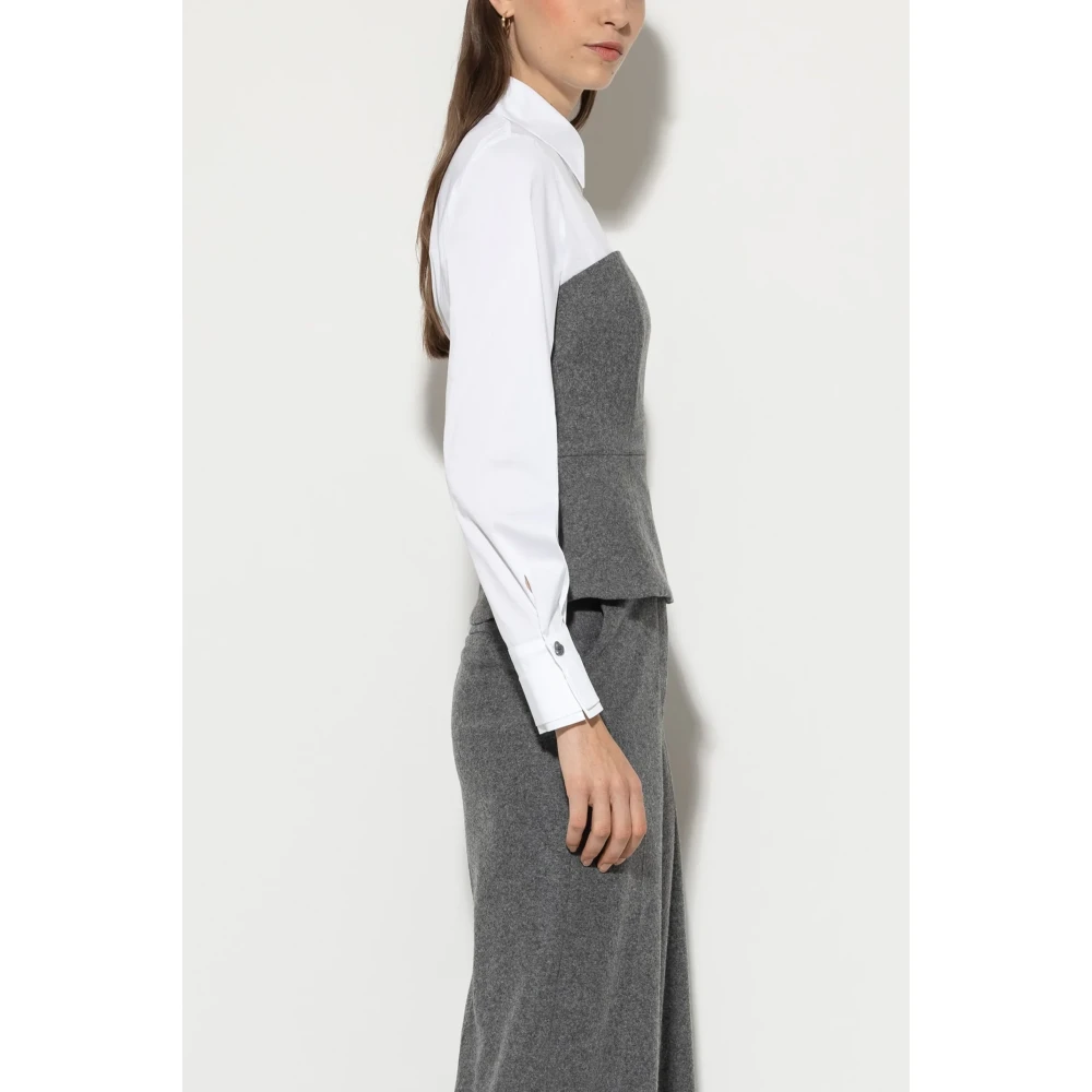 LUISA CERANO Grijze wollen flanellen korsettop Gray Dames
