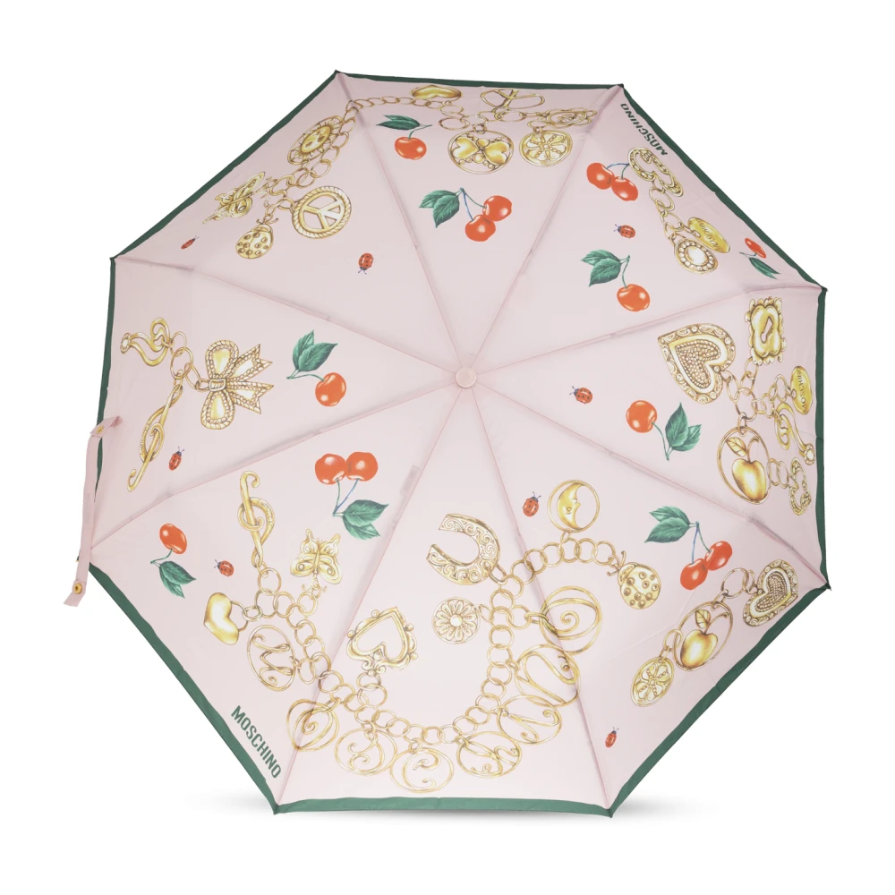 Moschino Opvouwbare paraplu met logo Pink Unisex