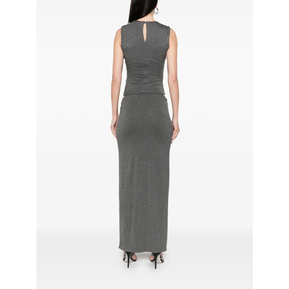 The Attico Grijze Mouwloze Jurk met Ronde Hals Gray Dames