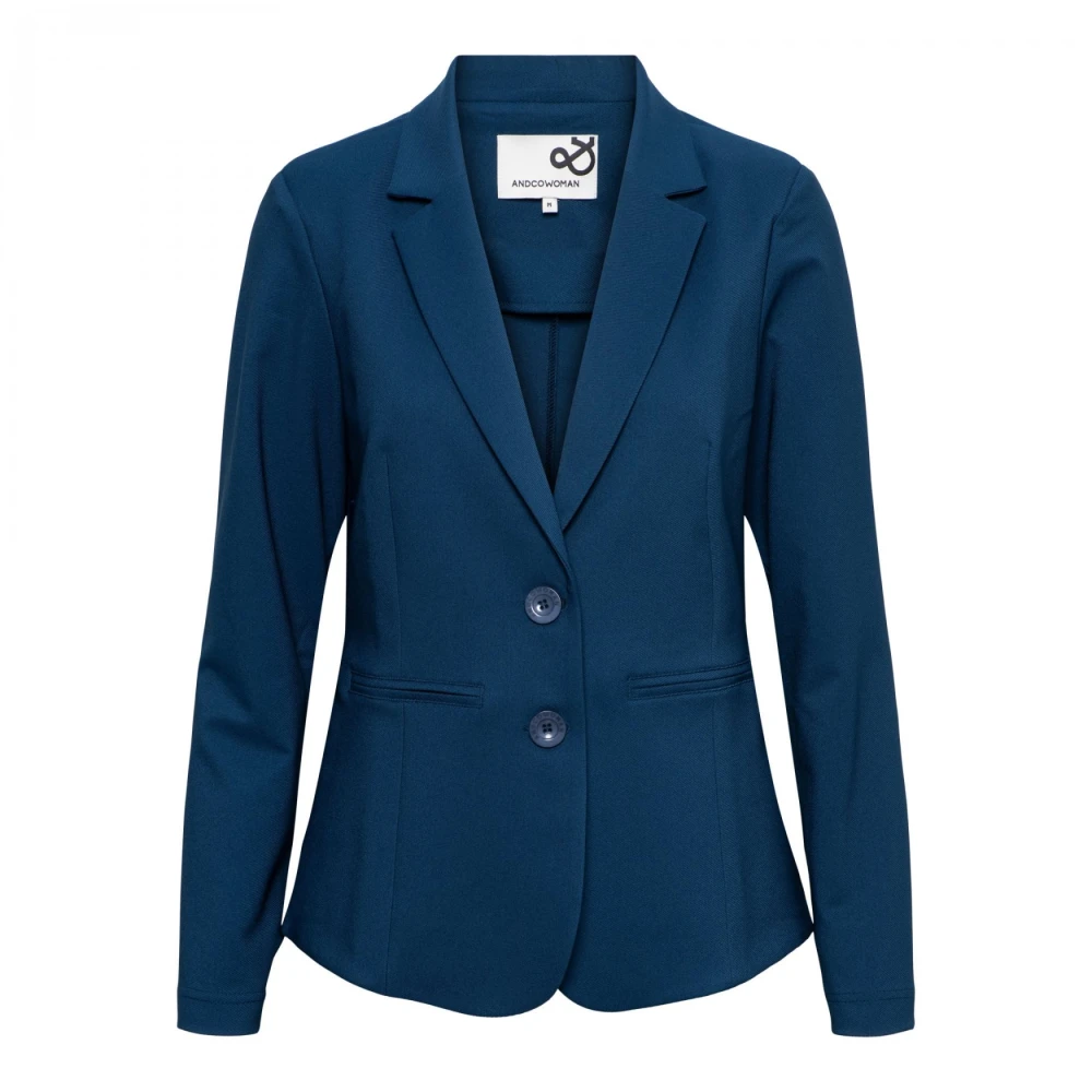 &Co Woman Comfort blazer met Twill kwaliteit Blue Dames