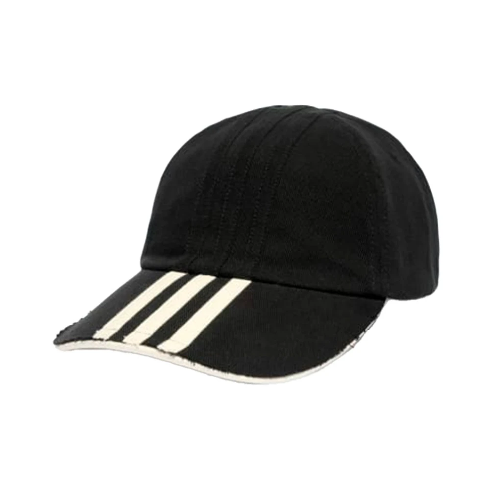 Y-3 Men's Black Hats & Caps, M, Stripes Cap