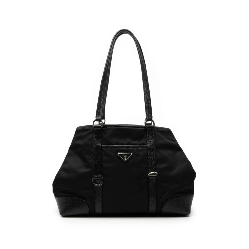 Prada Vintage Women's Black Pre-Owned Vintage Tessuto Tote Bag