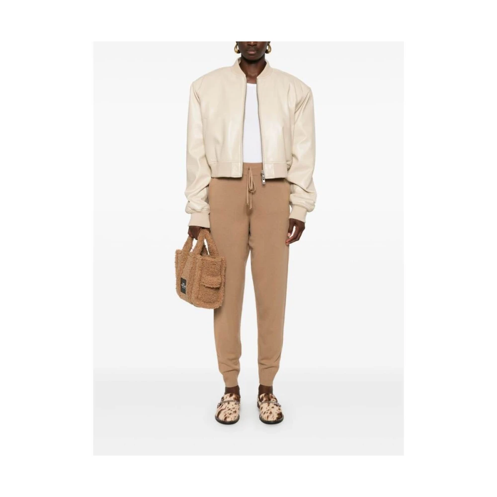 Stella Mccartney Kameelwollen gebreide broek taps toelopende pijp Brown Dames