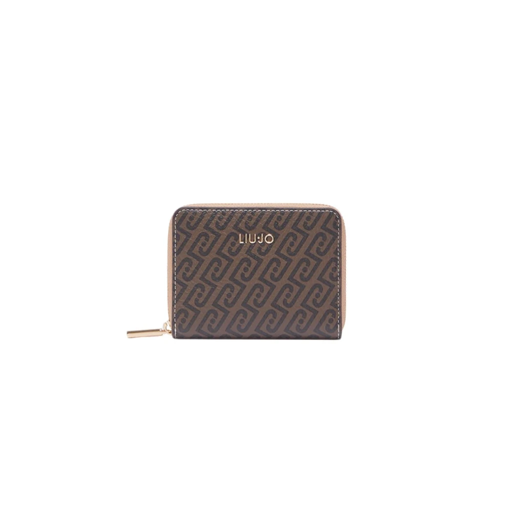Liu Jo Vrouw Bruin Monogram Zip Wallet