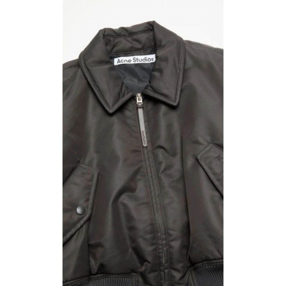 Acne Studios Antracietgrijze Bomberjack Luxe Mode Gray Dames