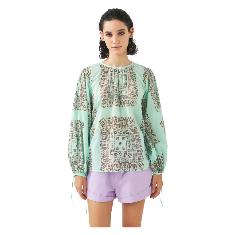 Antik batik Katoenen voile print blouse Nalii Multicolor Dames