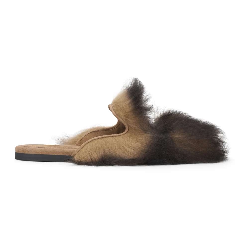 Dolce & Gabbana Women's Brown Slippers, 5 Uk, ’S Slippers In Sheepskin And Suede
