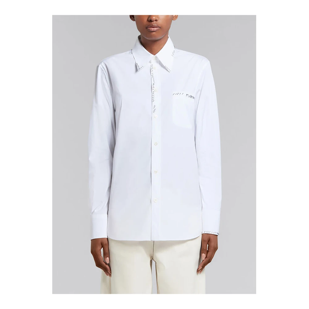 Marni Lange mouwen shirt White Dames