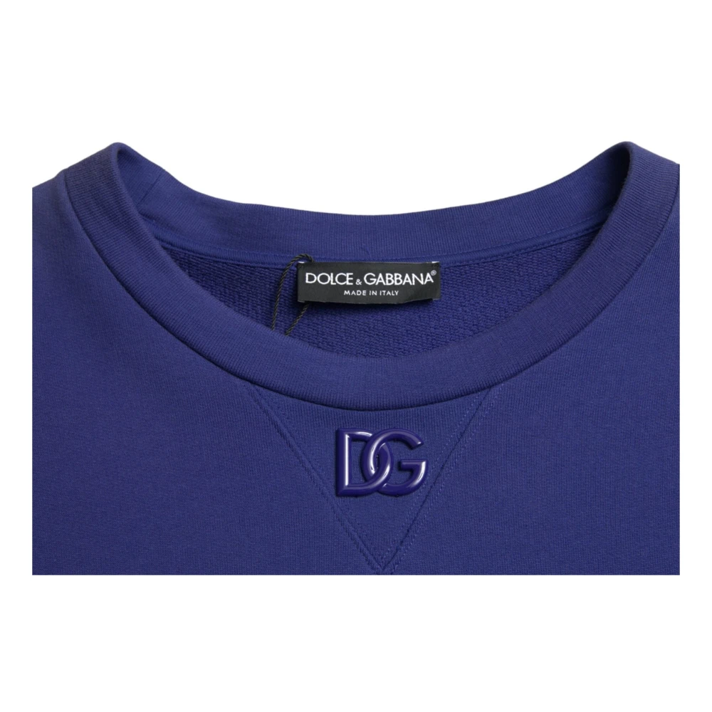 Dolce & Gabbana Royal Blue Crewneck Sweater Blue Heren