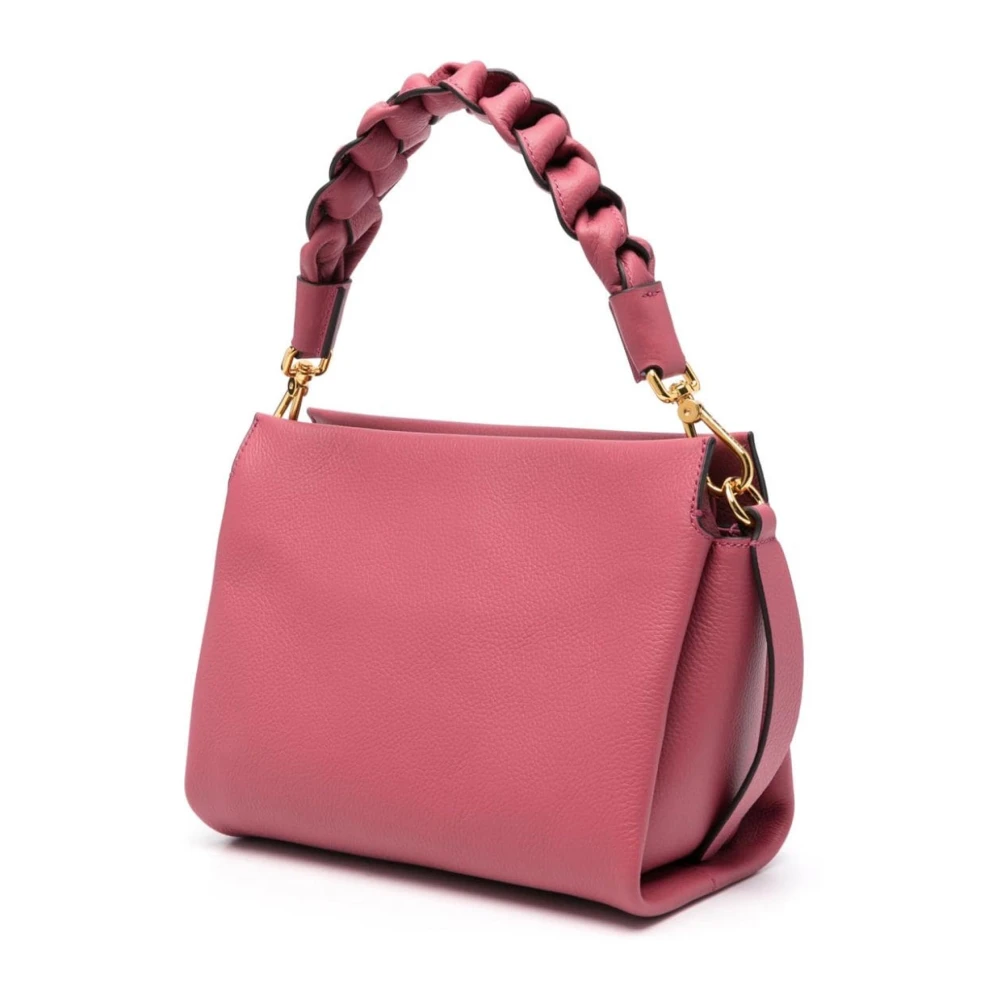 Coccinelle Leren Handtas Dubbele Handvat Schouderband Pink Dames