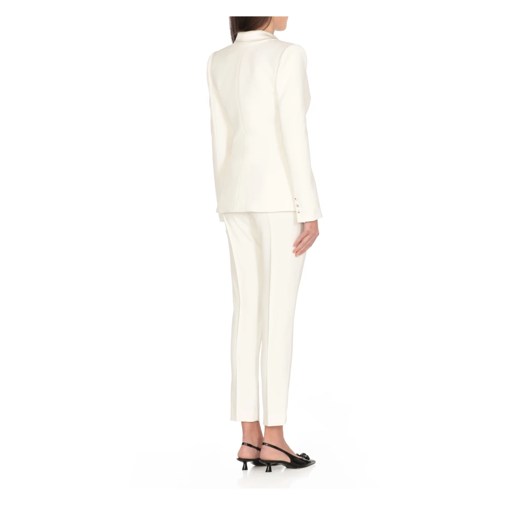 Elisabetta Franchi Ivoor Blazer met Klassieke Revers Beige Dames
