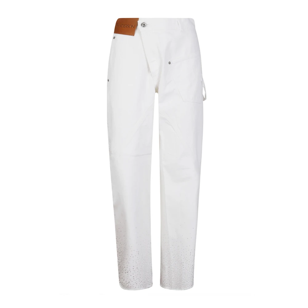 JW Anderson Jeans met fonkelende kristallen White Dames
