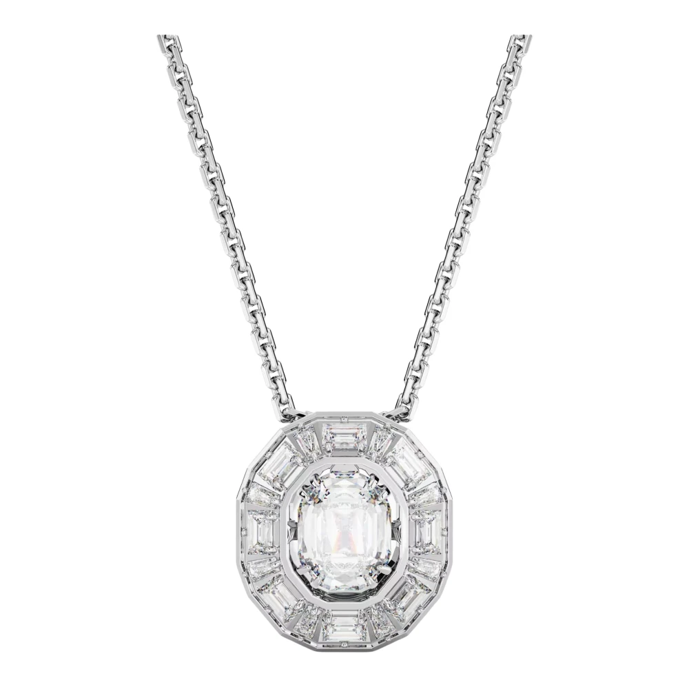 Swarovski Pendant Unisex Mesmera White Rhodium 5669915 - Unisex - Necklaces - Gray - One Size - Accessories