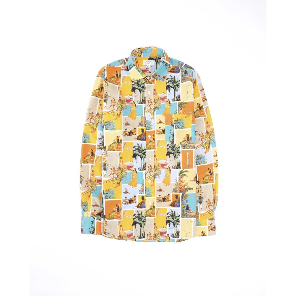 Hartford Aloha Zomer Shirt Geel Patroon Multicolor Heren