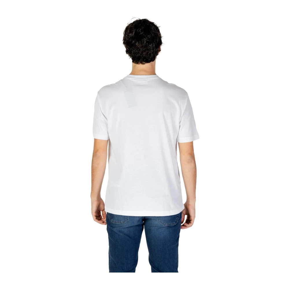 Emporio Armani EA7 Effen katoenen ronde hals T-shirt White Heren