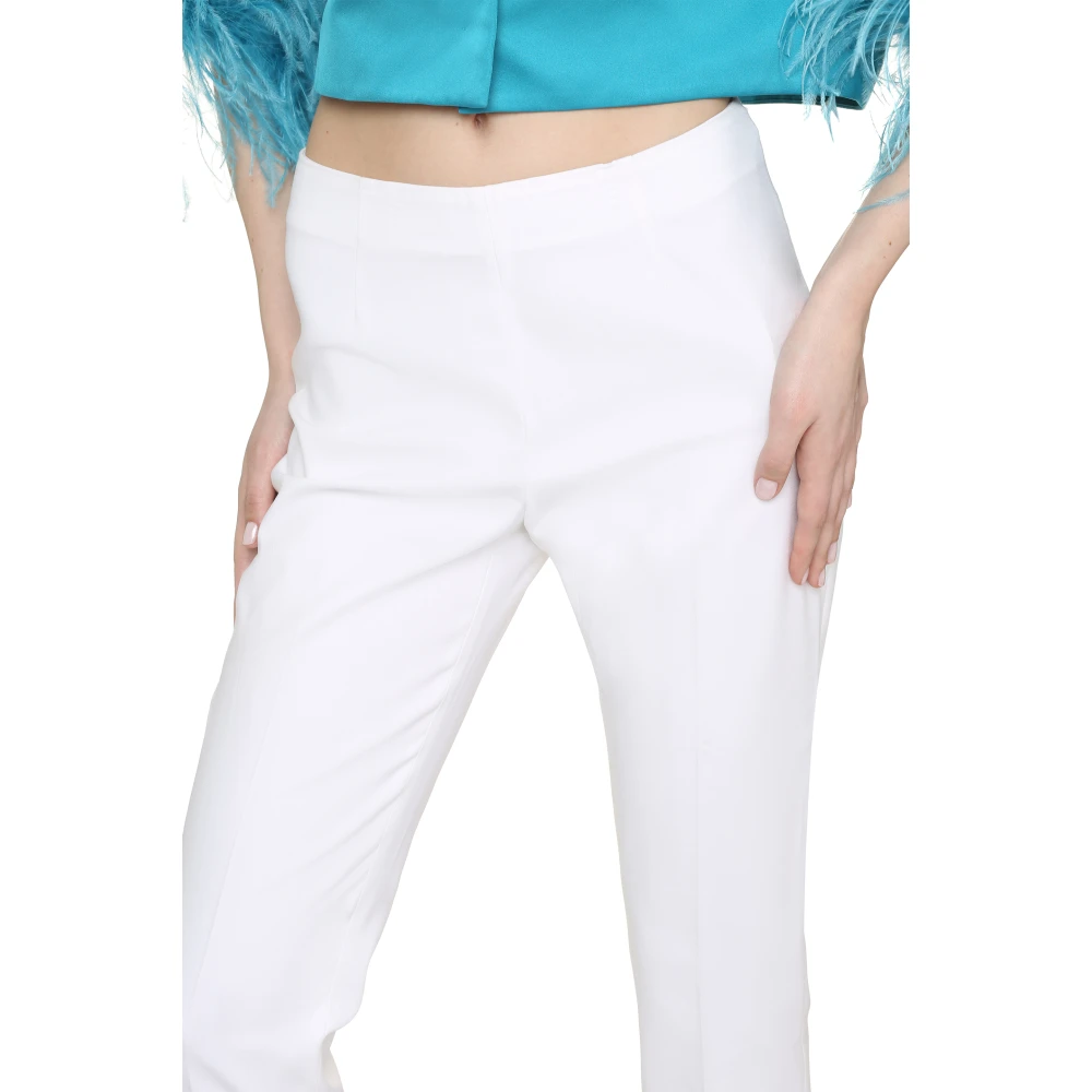 PESERICO Hoge taille katoenen broek White Dames