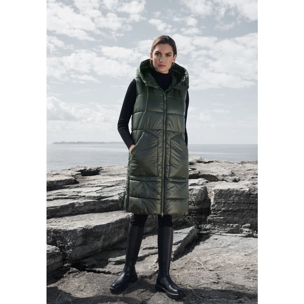 Betty Barclay Gewatteerd Vest met Capuchon Green Dames