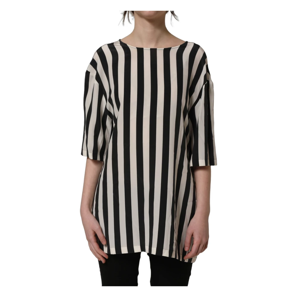 Dolce & Gabbana Women's Black Blouses, S, Round Neck Blouse