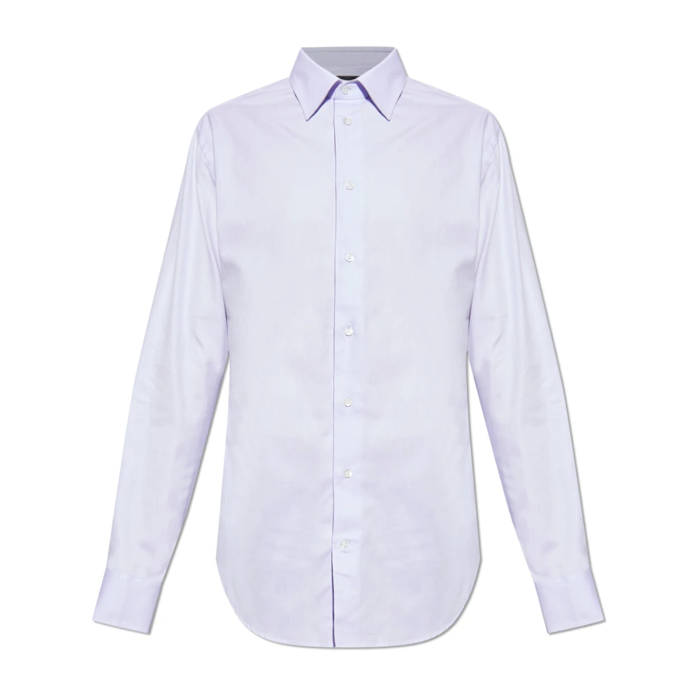 Emporio Armani Mannelijk Purper Klassiek Overhemd