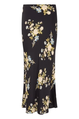 Lång kjol med blommönster