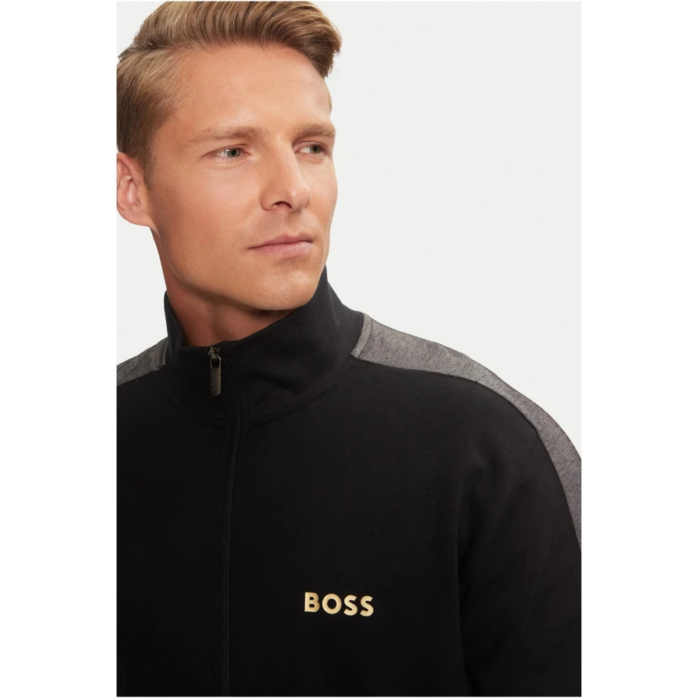 Hugo Boss Zwart Zip-Up Sweatshirt Black Heren