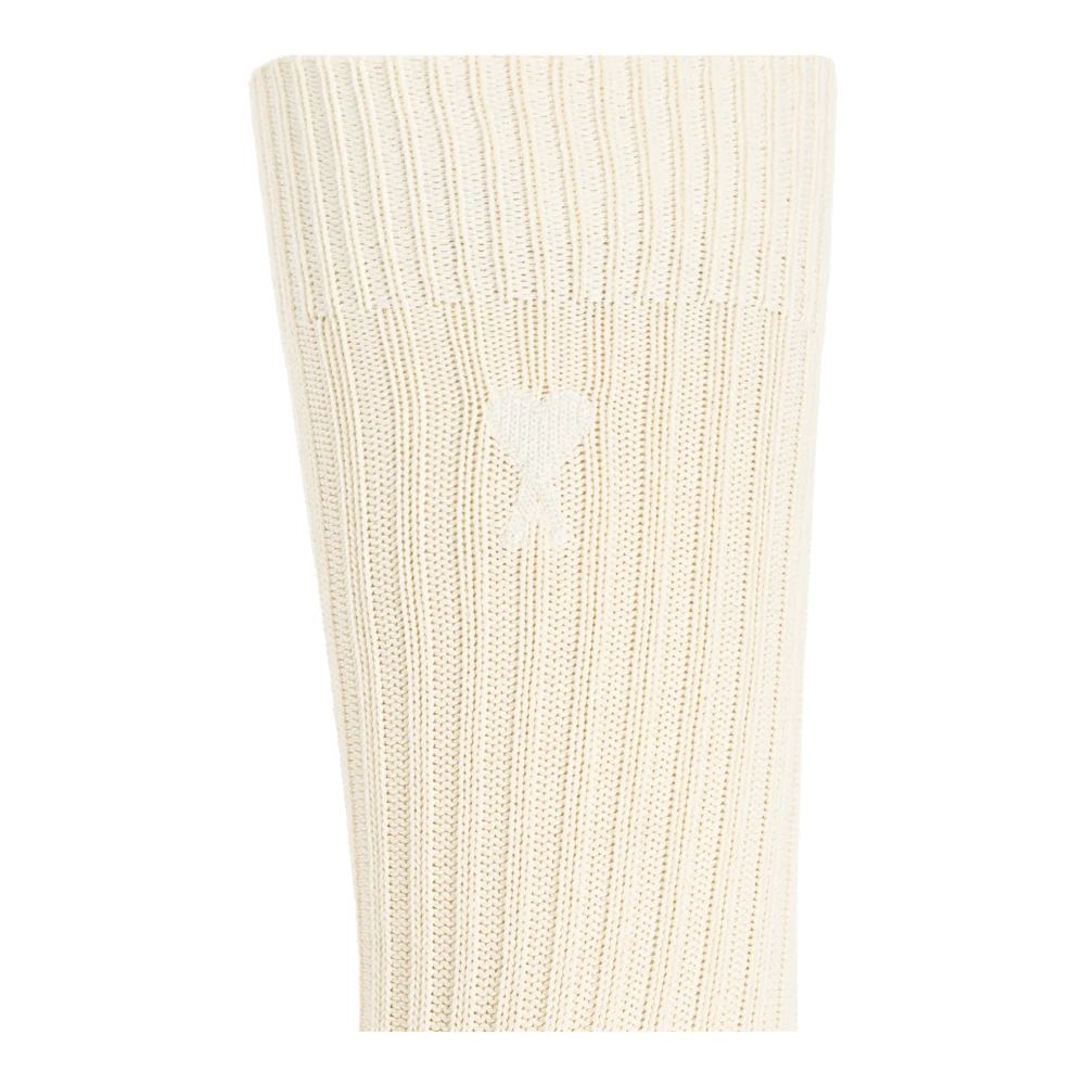 Ami Paris Ribgebreide Sokken Beige Heren