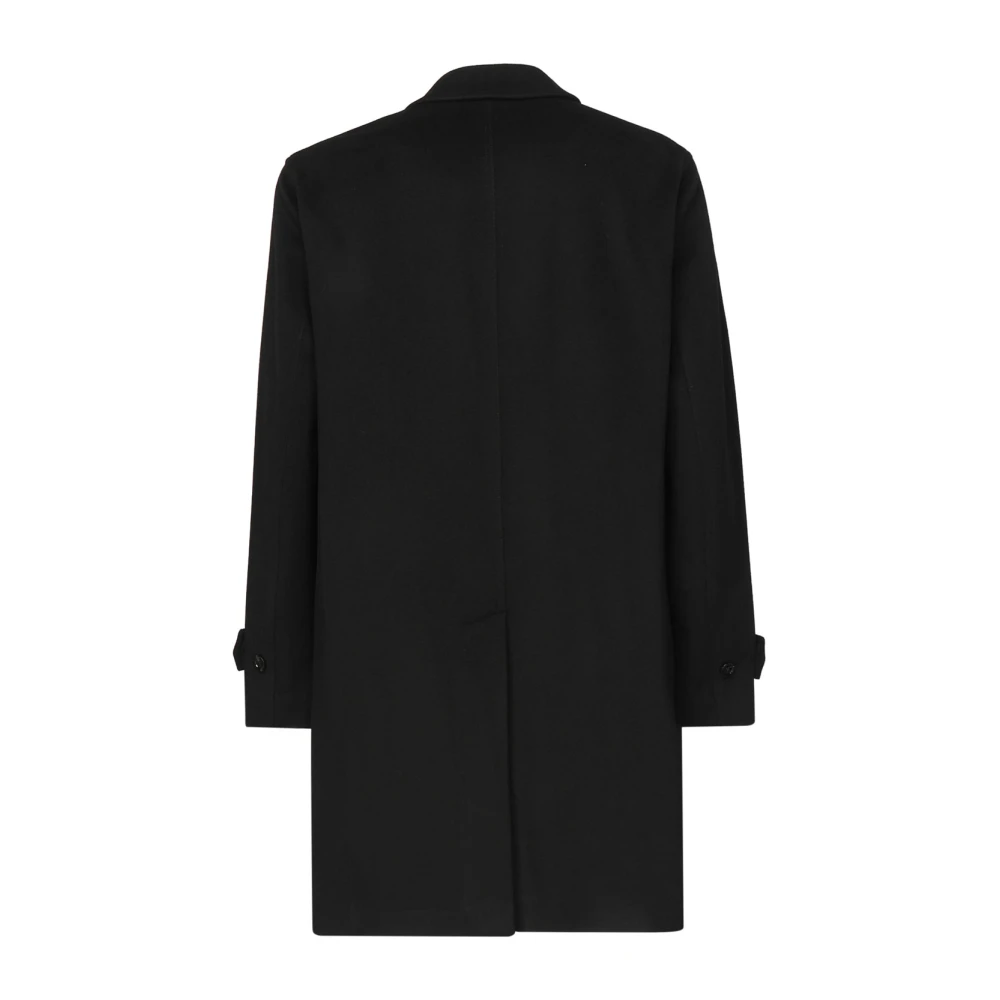 Lardini Zwarte Klassieke Jas met Verborgen Sluiting Black Heren