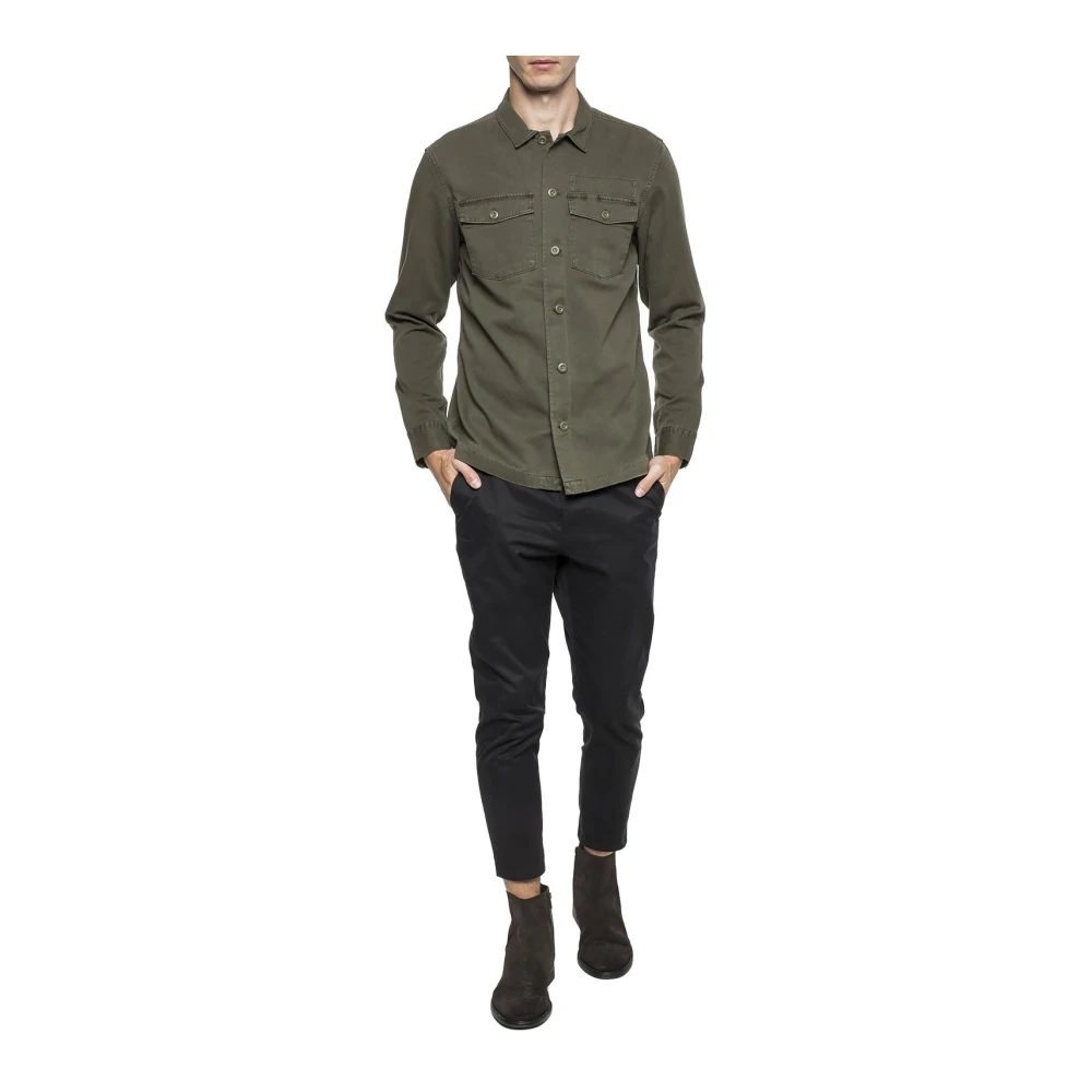 AllSaints Vintage Militair Geïnspireerd Groen Shirt Green Heren