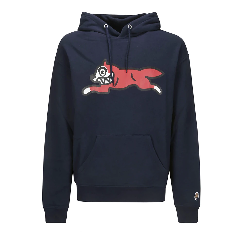Icecream Blauwe Sweater met Running Dog Print Blue Heren