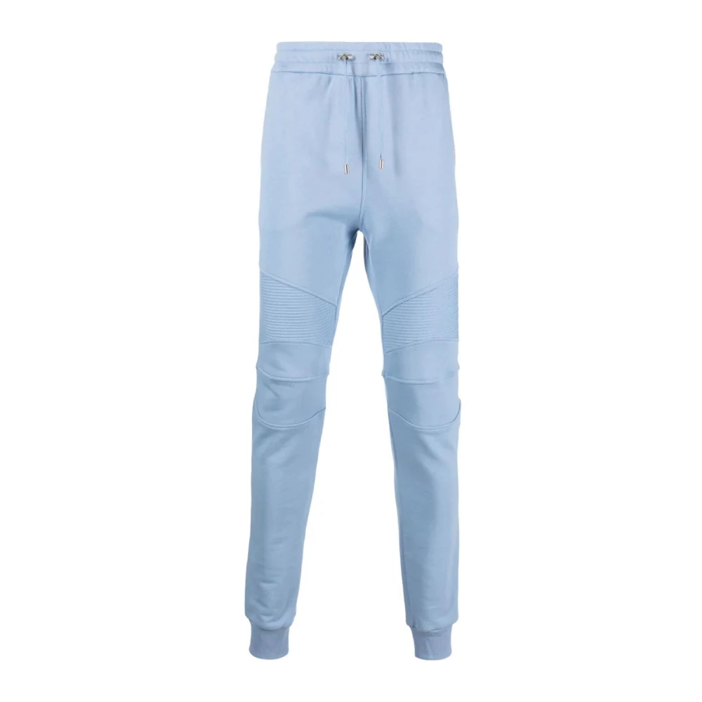 Balmain Blue Ribbed Joggers - Male - Sweatpants - Xl - Trousers