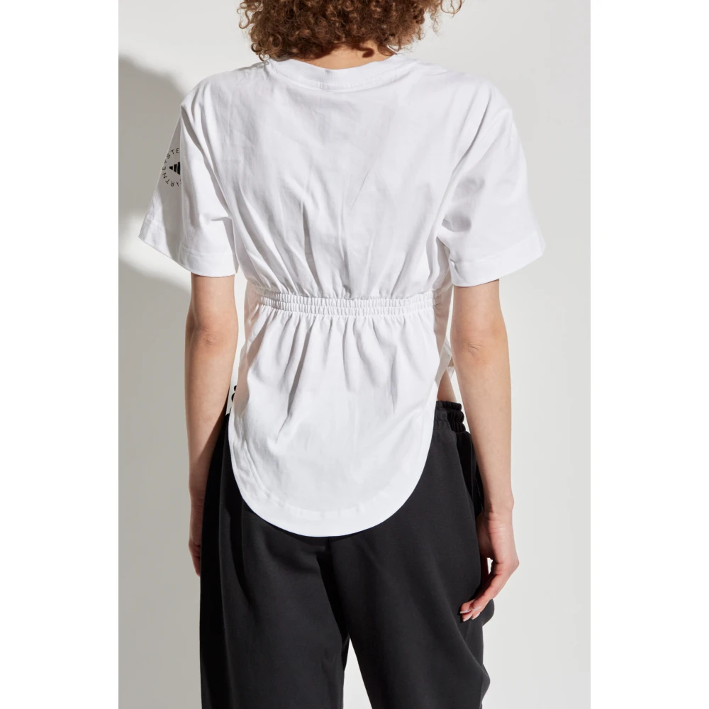 adidas by stella mccartney T-shirt met bedrukt logo White Dames