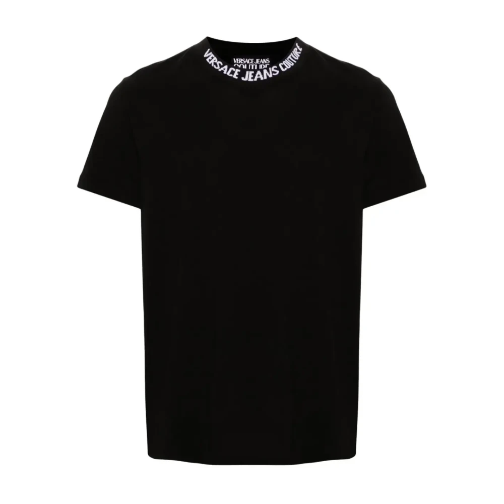 Versace Jeans Couture Zwart Rib Logo T-shirt Black Heren