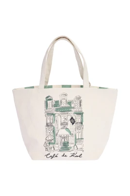 Randig Reversibel Kanvas Shopper