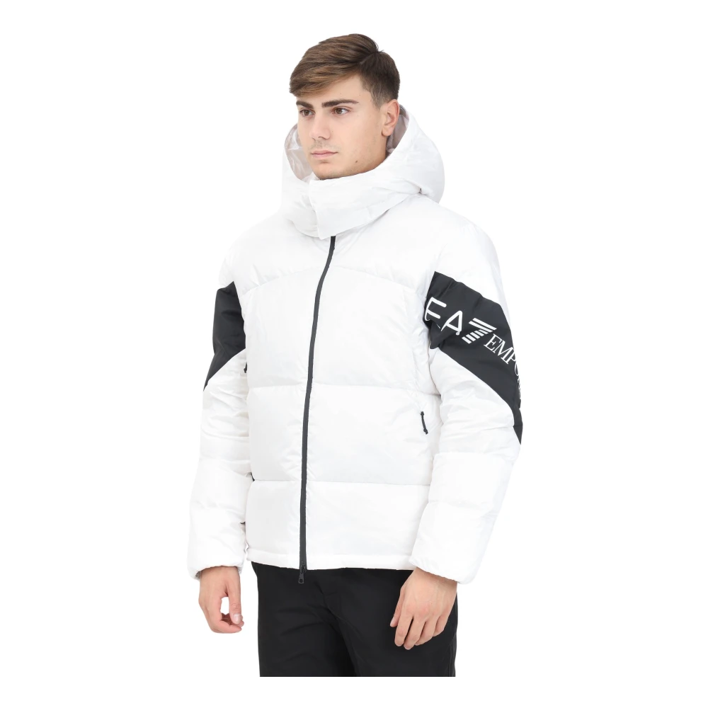 Emporio Armani EA7 Gewatteerde Witte Pufferjas Mannen White Heren