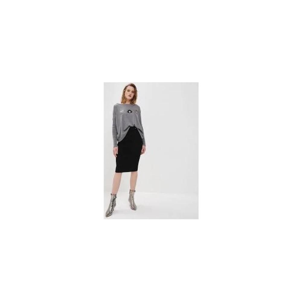 Liu Jo Gemengde Wol Boothals Trui Gray Dames