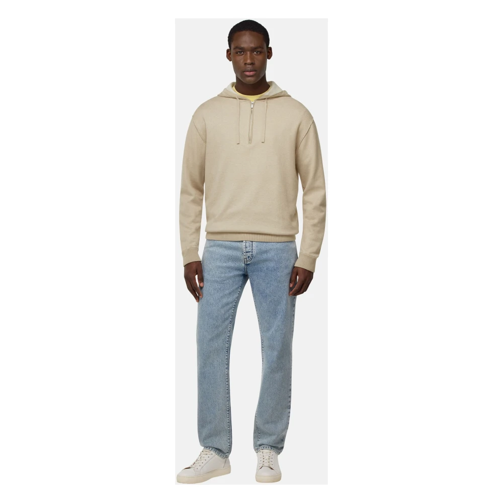 Boggi Milano Half Zip Jumper Beige Heren