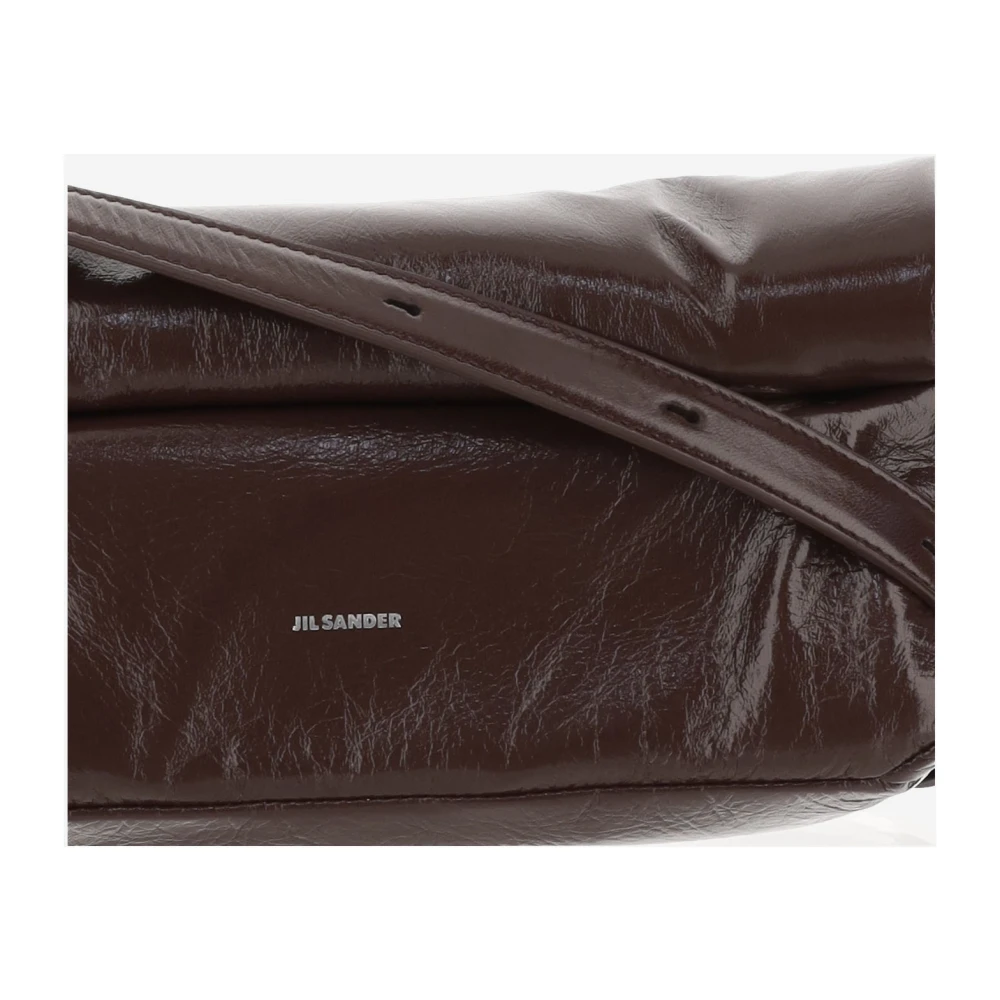 Jil Sander Schoudertas van hertenleer met klep Brown Dames