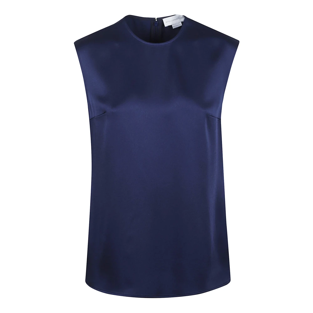 Stella Mccartney Femme Bleu Tops, Taille: 32 Fr Satin Sleeveless Top