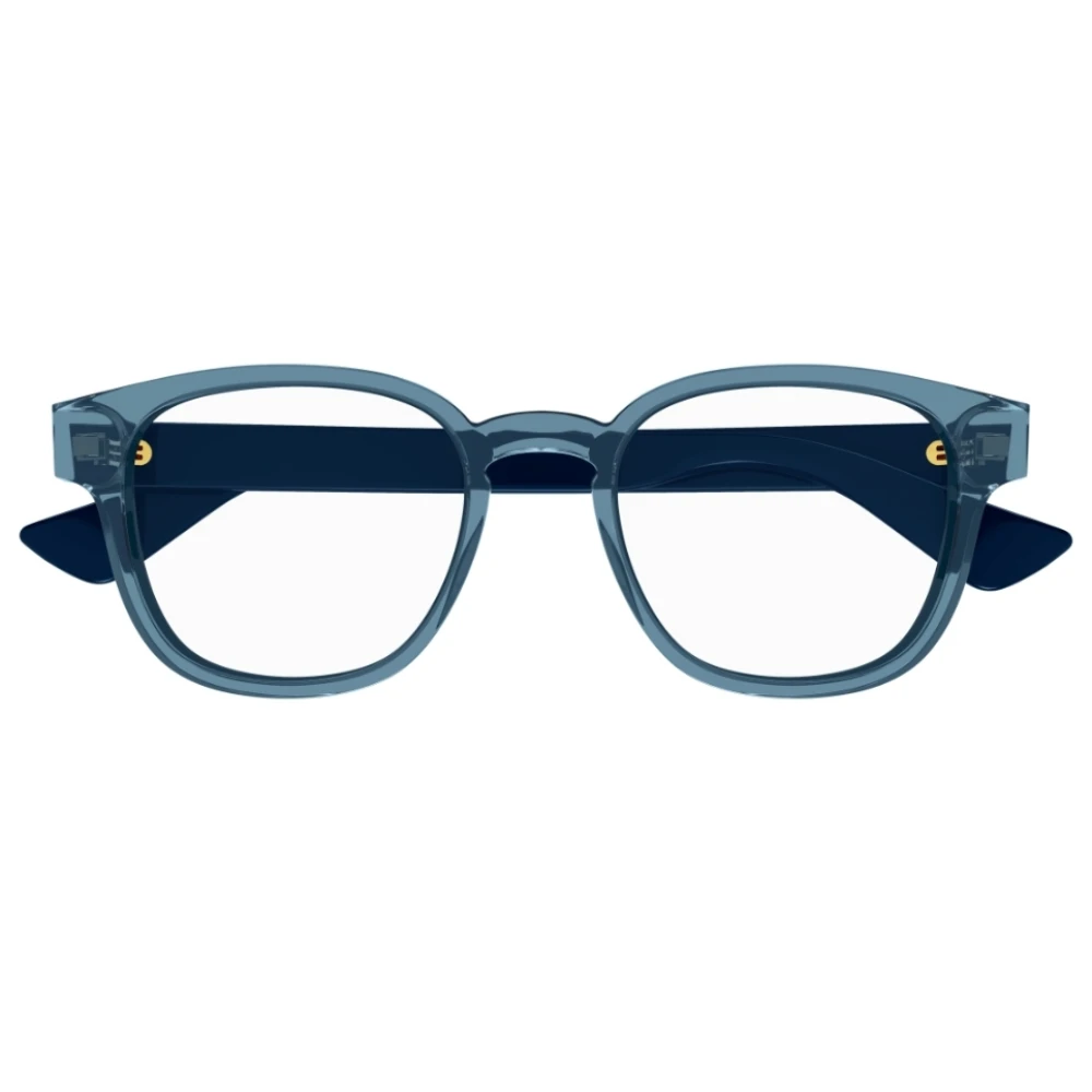 Gucci Runda Acetat Solglasögon med Ikoniskt Webbmotiv Blue, Unisex