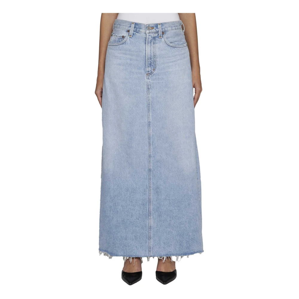 Agolde Hilla Denim Rok Blue Dames
