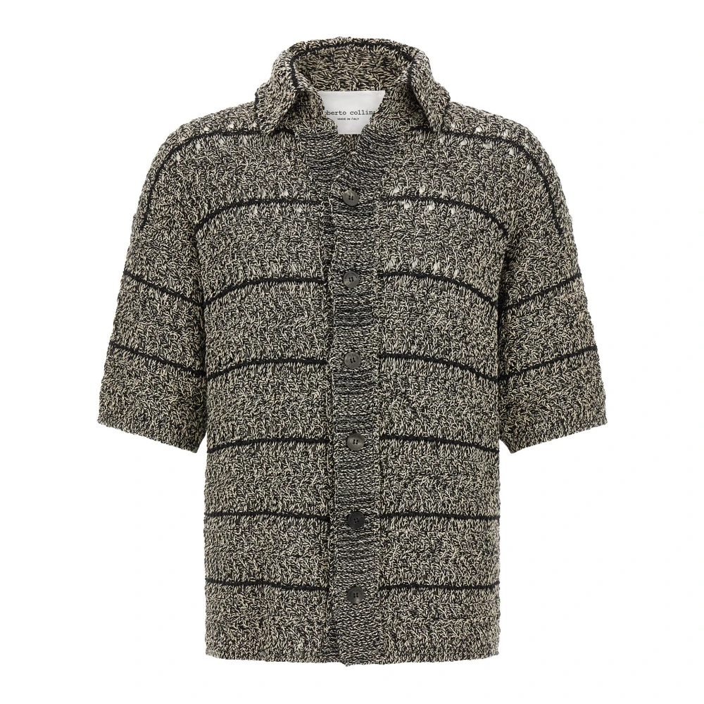 Roberto Collina Men's Gray Knitted Two-Tone Cardigan - Cardigans - M - Knitwear