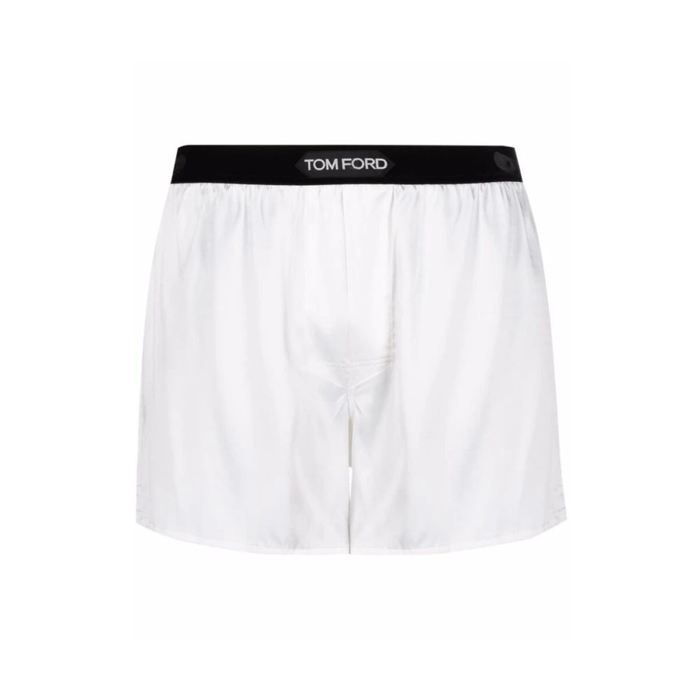 Tom Ford Zijden Logo Boxershorts White Heren