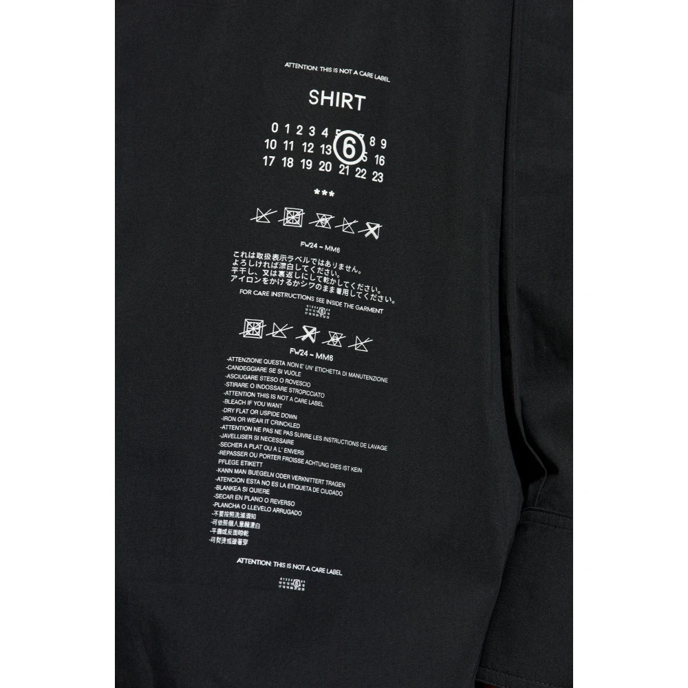 MM6 Maison Margiela Gedrukt overhemd Black Heren