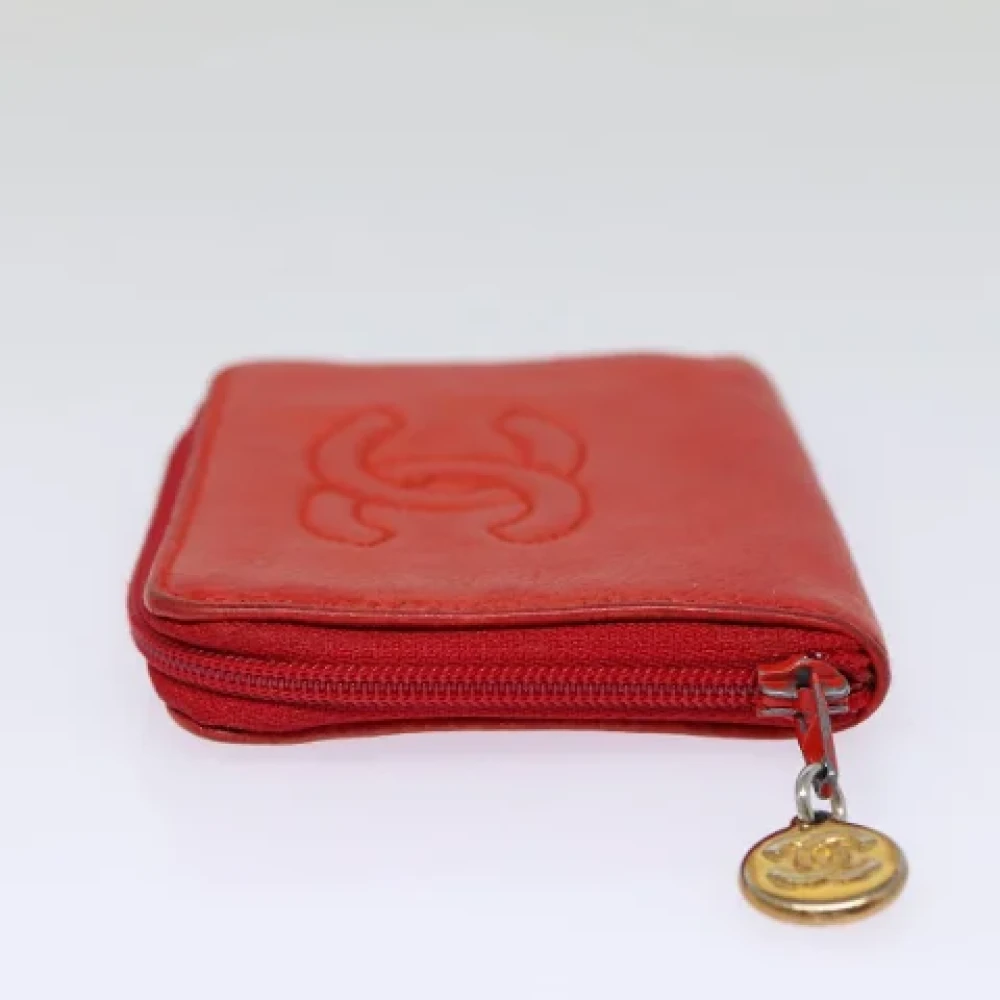 Chanel Vintage Pre-owned Leather wallets Red Dames