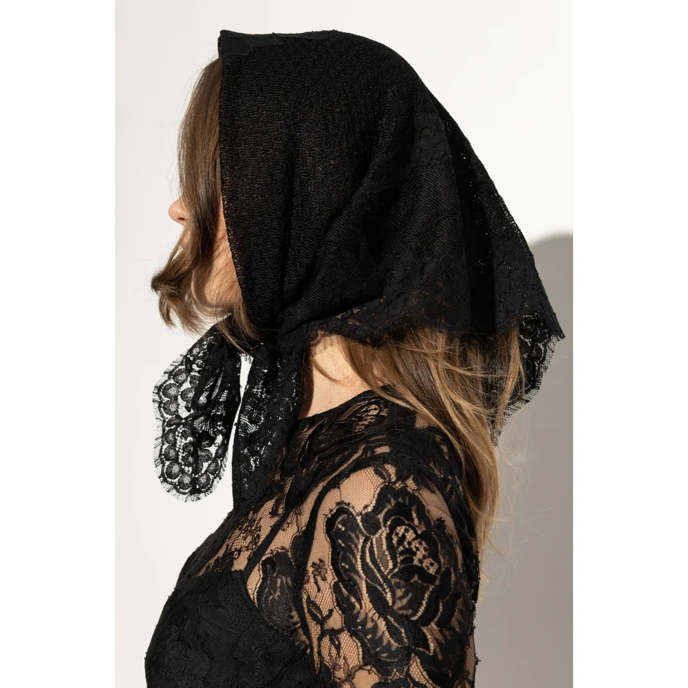 Dolce & Gabbana Kanten Sjaal Black Dames