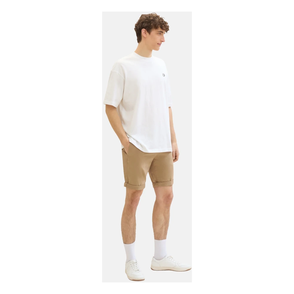 Tom Tailor Slim Fit Chinoshorts voor Mannen Beige Heren