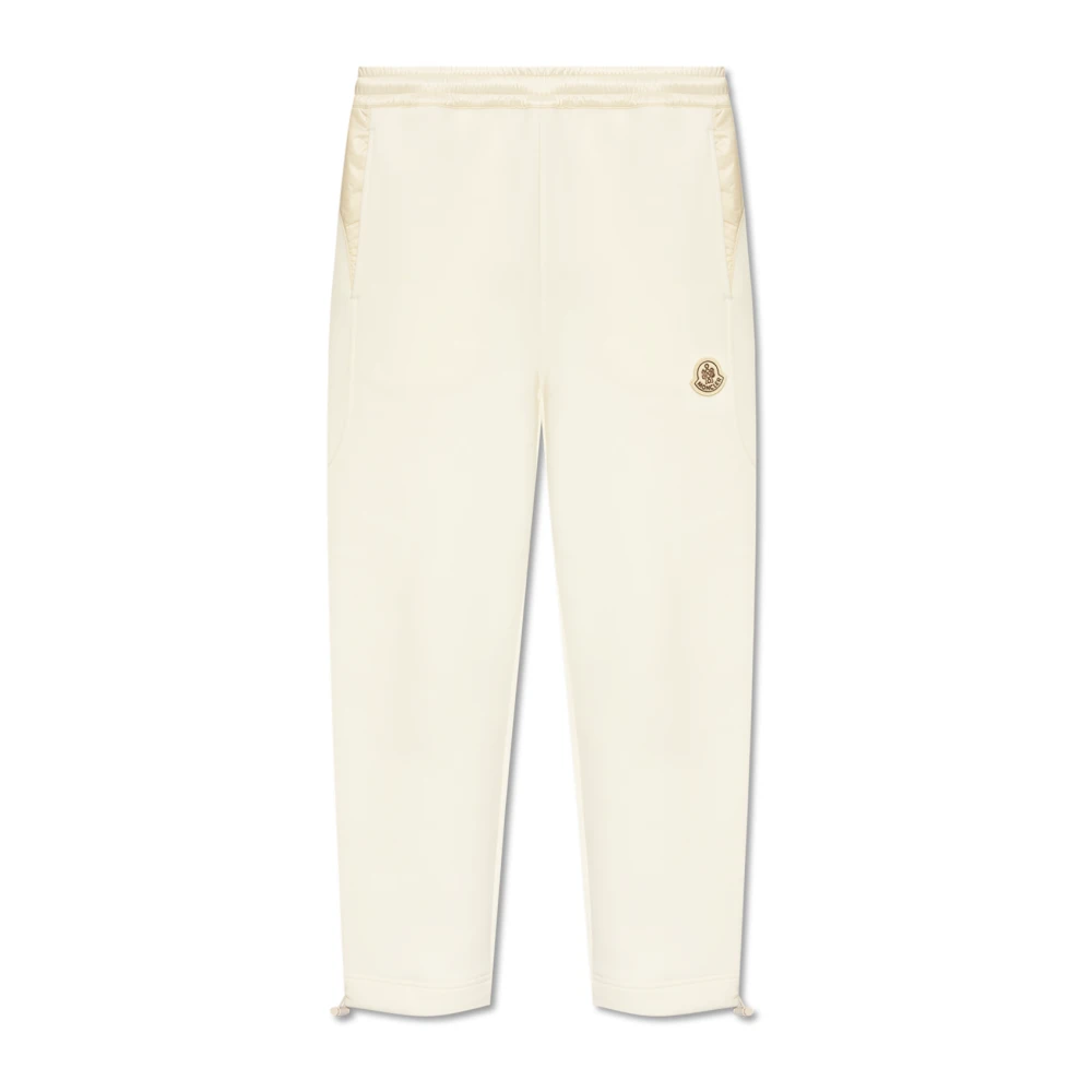 Moncler Sweatpants met logopatch Beige Dames